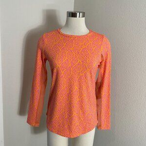 NEW IBKUL Womens Small Sally Long Sleeve Crew Golf Shirt Cooling Fabric UPF 50+